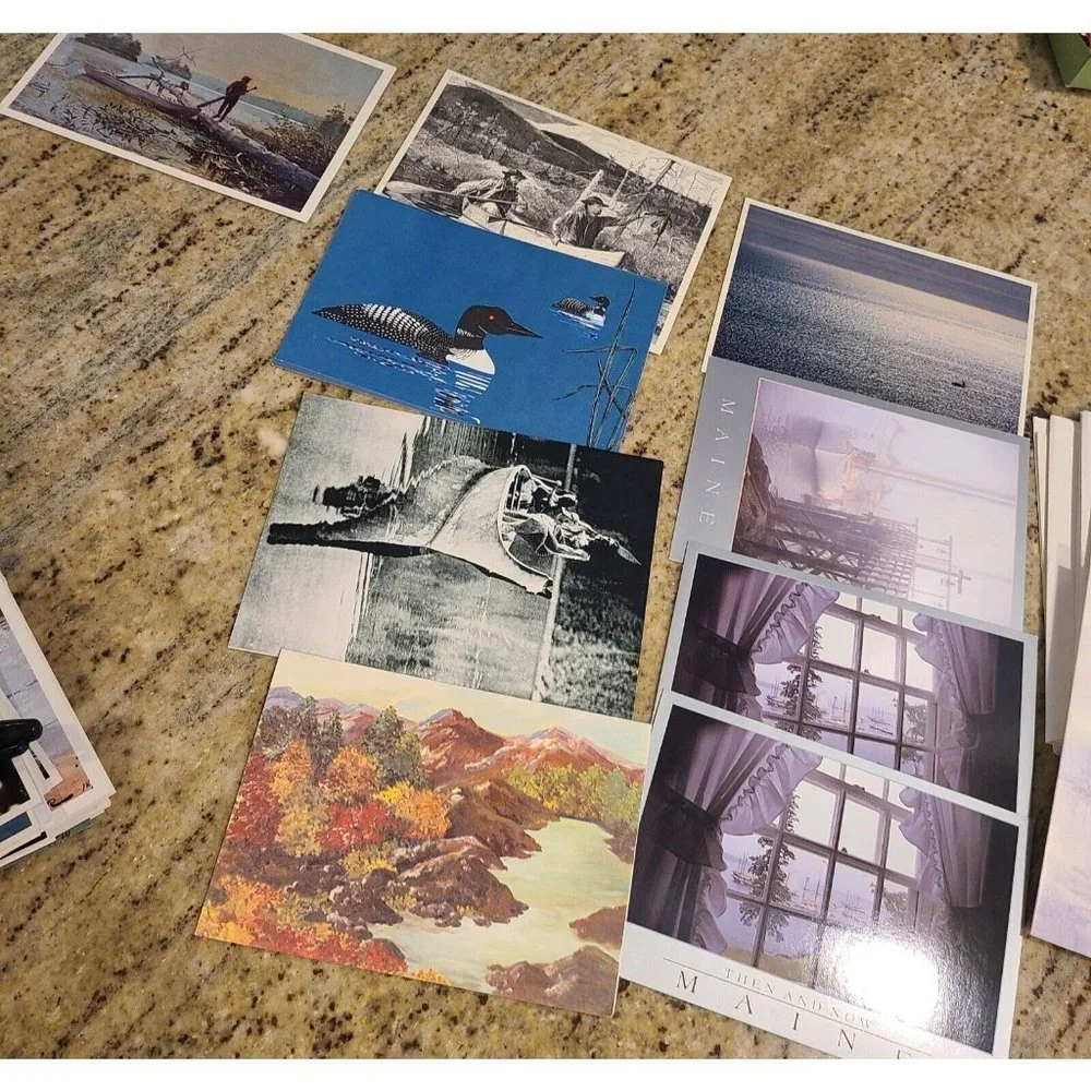 Vintage Greeting Cards Lot about 25+ Maine Nautical Boat Loon Lobster Scenic